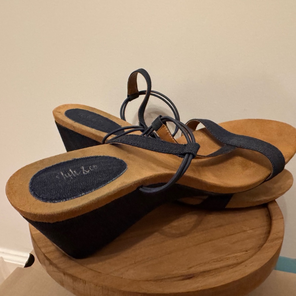 Style & Co. Dark Blue Wedge Sandals